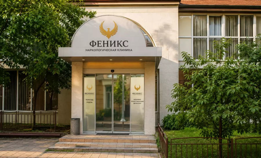 Вход в наркологическую клинику «Феникс» в Кызыле
